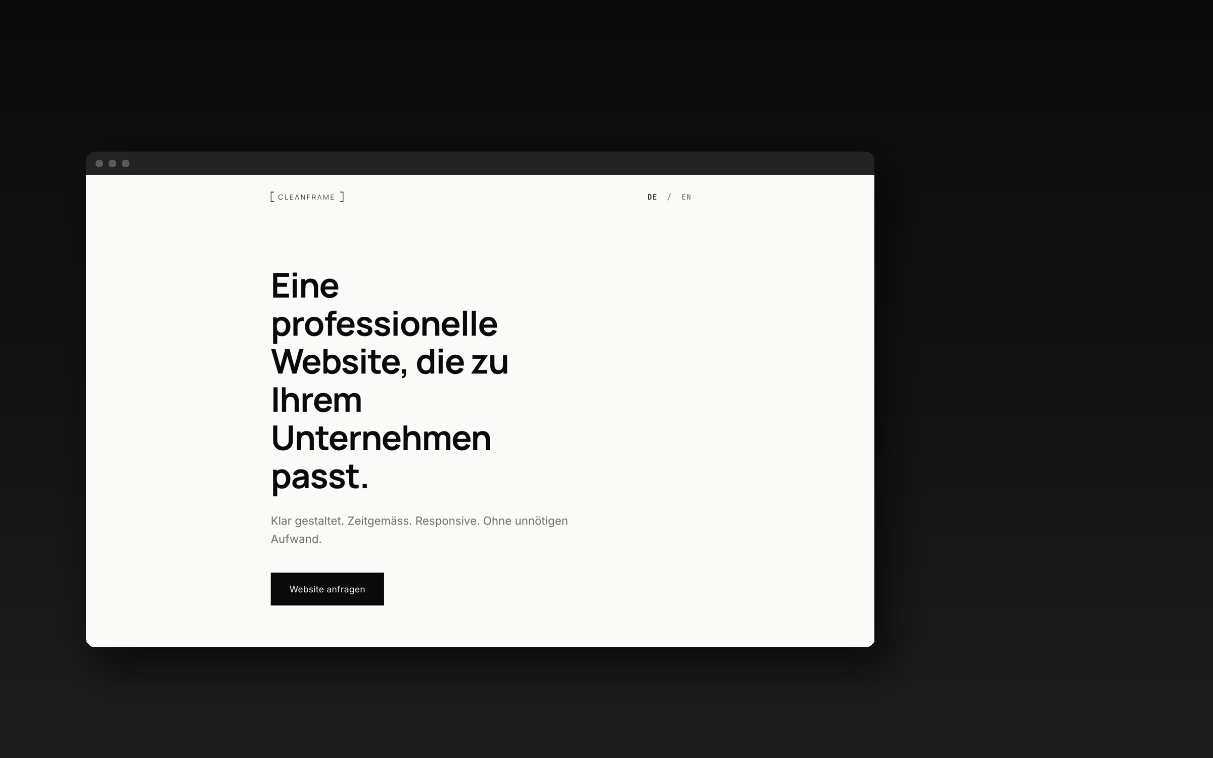 Cleanframe website homepage header image