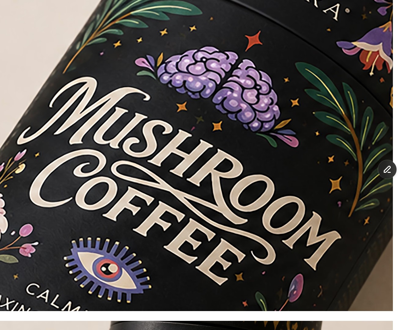 Nøra Mushroom Coffee logotype detail